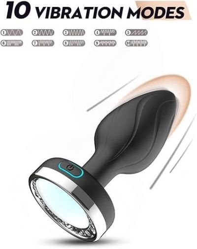 Phích Cắm Hậu Môn Silicone 10 Chế Độ Rung | Đèn Led Đổi Màu | Có Remote Điều Khiển | Đồ Chơi Tình Yêu | Vi Tính Hóc Môn