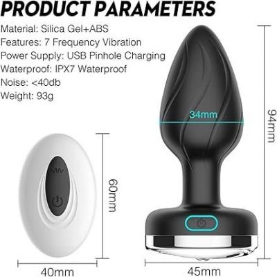 Phích Cắm Hậu Môn Silicone 10 Chế Độ Rung | Đèn Led Đổi Màu | Có Remote Điều Khiển | Đồ Chơi Tình Yêu | Vi Tính Hóc Môn