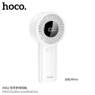 Quạt cầm tay Hoco HX62 | Pin sạc 6000mAh siêu bền | 5 tốc độ gió mạnh | Màn hình hiển thị sạc tiện lợi | Dùng 6–17 tiếng liên tục | Quạt mini cao cấp chính hãng | Vi Tính Hóc Môn