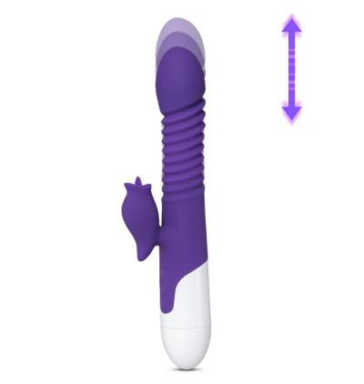 Rabbit Vibrator 9 Speeds | Dương vật giả FOX rung thụt phát nhiệt | Có lưỡi liếm kích thích | Silicone mềm cao cấp | Công nghệ xoay – thụt 4D | Máy rung thỏ màu tím Purple | Đồ Chơi Tình Yêu | Kích thích điểm G – A | Rung mạnh – êm | Sạc nhanh | Chính hãn