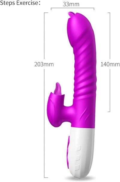 Rabbit Vibrator 9 Speeds | Dương vật giả FOX rung thụt phát nhiệt | Có lưỡi liếm kích thích | Silicone mềm cao cấp | Công nghệ xoay – thụt 4D | Máy rung thỏ màu tím Purple | Đồ Chơi Tình Yêu | Kích thích điểm G – A | Rung mạnh – êm | Sạc nhanh | Chính hãn