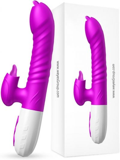 Rabbit Vibrator 9 Speeds | Dương vật giả FOX rung thụt phát nhiệt | Có lưỡi liếm kích thích | Silicone mềm cao cấp | Công nghệ xoay – thụt 4D | Máy rung thỏ màu tím Purple | Đồ Chơi Tình Yêu | Kích thích điểm G – A | Rung mạnh – êm | Sạc nhanh | Chính hãn