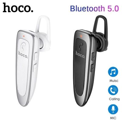 Tai nghe bluetooth Hoco E60, tai nghe bên có mic đàm thoại, 10h nghe nhạc, nút điều chỉnh âm lượng.