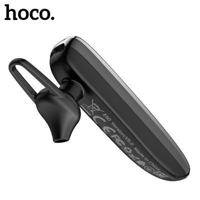 Tai nghe bluetooth Hoco E60, tai nghe bên có mic đàm thoại, 10h nghe nhạc, nút điều chỉnh âm lượng.