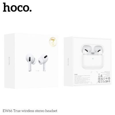 Tai nghe Bluetooth V5.3 Hoco EW66 | 2 Tai Có Dock Sạc | Nút Cao Su Êm Tai | Kiểu Dáng AirPods Pro | Âm Thanh Chính Hãng | Vi Tính Hóc Môn