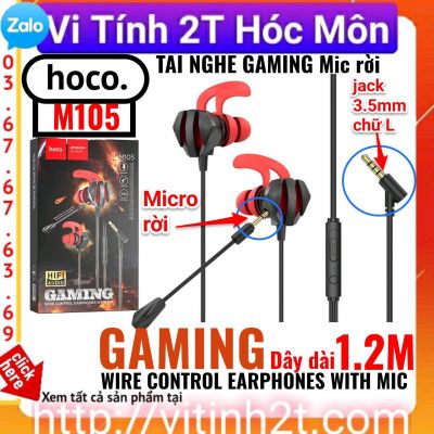 Tai nghe chơi game hoco M105 gaming wire control earphone with mic