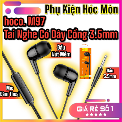 Tai nghe có dây Hoco M97 có mic đàm thoại | Âm thanh cực chuẩn | Jack cắm 3.5mm tương thích mọi thiết bị | Giá tốt | Vi Tính Hóc Môn