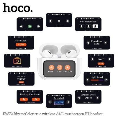 Tai nghe Bluetooth Hoco EW72 ANC | Màn hình cảm ứng hiện đại | Công nghệ chống ồn chủ động | Âm thanh chân thực sống động | Pin trâu thời lượng dài | Phụ kiện Hoco chính hãng | Vi Tính Hóc Môn