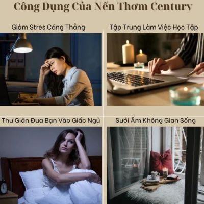 Tinh Dầu Khuếch Tán Thơm Phòng Mùi Hương Thiên Nhiên Hoa Khô Phát Sáng Ban Đêm Century Candle