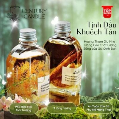 Tinh Dầu Khuếch Tán Thơm Phòng Mùi Hương Thiên Nhiên Hoa Khô Phát Sáng Ban Đêm Century Candle