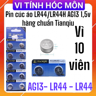 Vỉ 10 Pin cúc áo Alkaline AG13 – LR44 – A76 – SR44