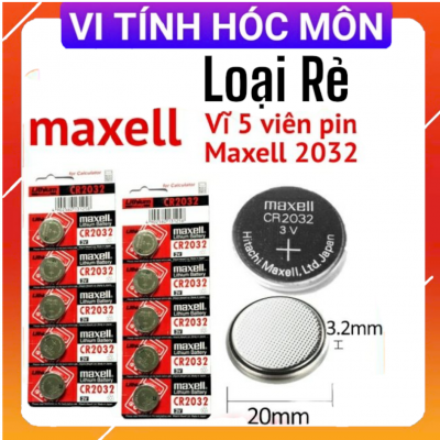 Vỉ 5 viên Pin CMOS Maxell CR2032 - 2032 Lithium 3v