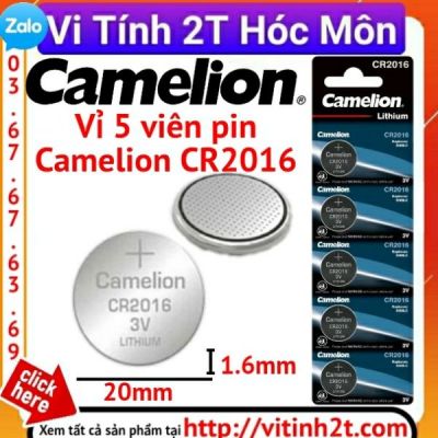 Vỉ 5 viên pin CR2016 Camelion