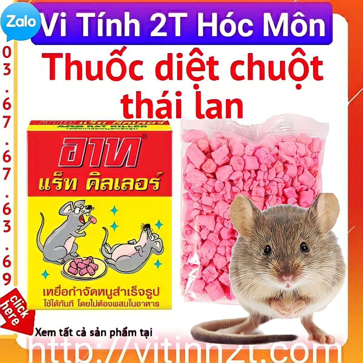 Thuốc Diệt Chuột ARS RAT KILLER 80g - Thái Lan thuốc chuột