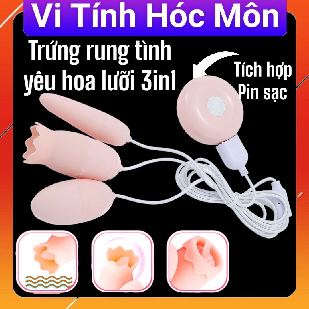 Trứng rung tình yêu hoa lưỡi 3in1