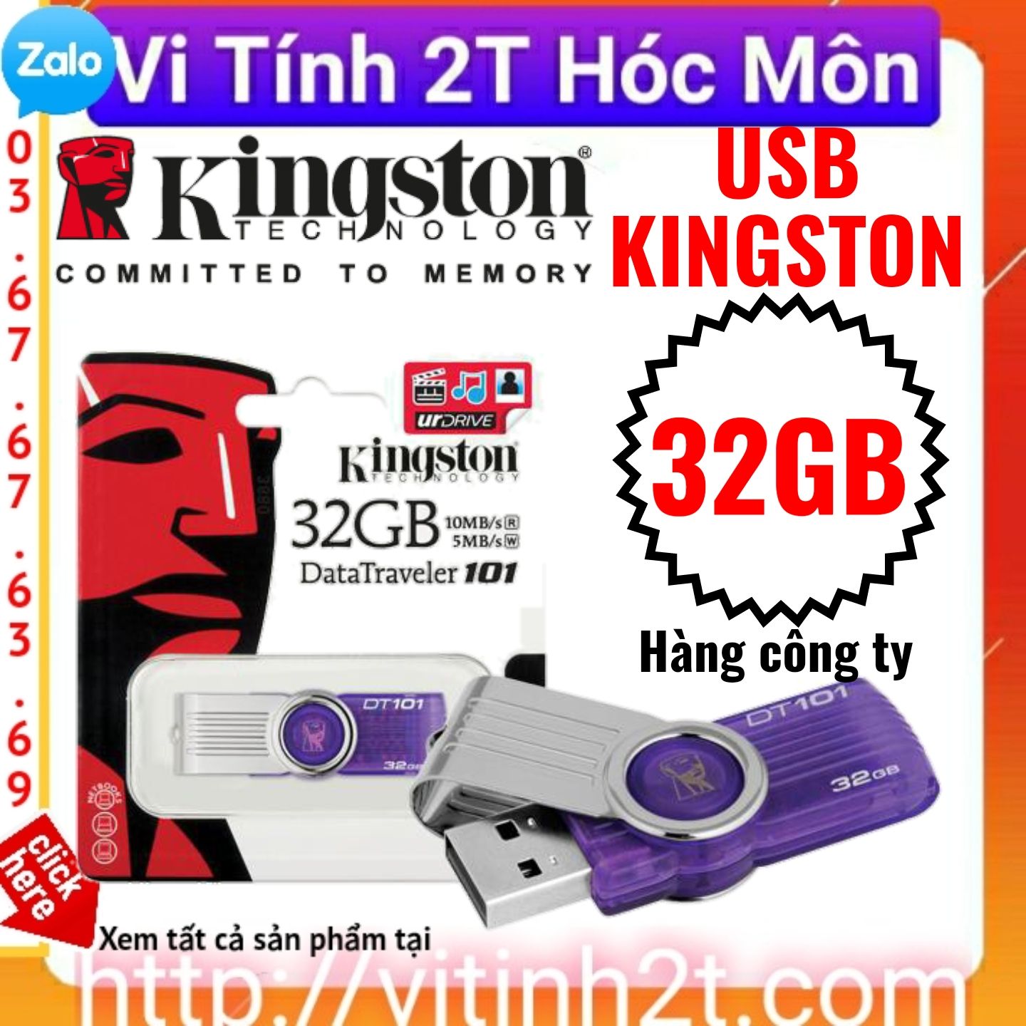 USB 32g kington -CHÍNH HÃNG-BẢO HÀNH CTY