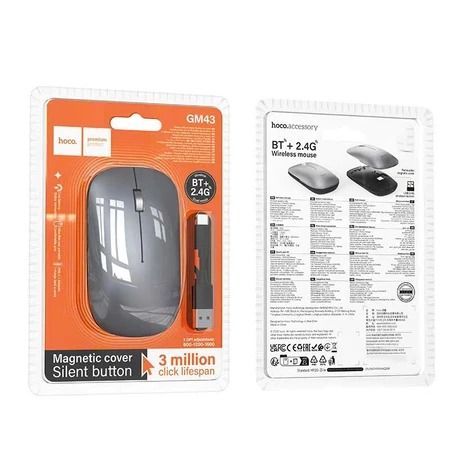 Chuột không dây HOCO GM43 kết nối Bluetooth và không dây 2.4GHz.